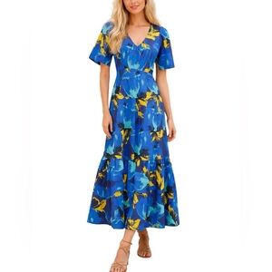 NEW Christopher John Rogers Tiered Maxi Dress 0 Floral Coquette Girl Boho